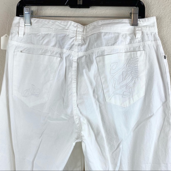 Billblass Capris Pants White Wide Leg - Picture 11 of 14